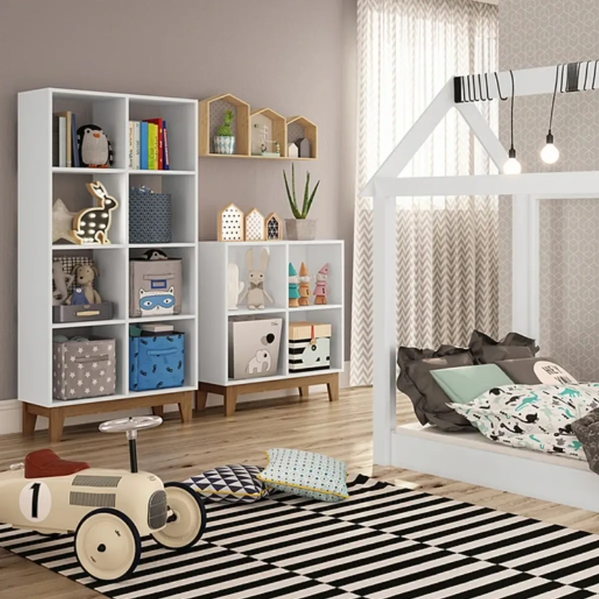 KIDSCOOL - ORGANIZADOR DE MADERA BLANCO RETRO HARMONY