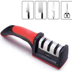GENERICO - Afilador Cuchillos y Tijeras Rojo Con Negro