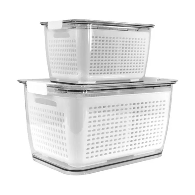 GENERICO - Pack Organizador De Refrigerador M  L Blanco