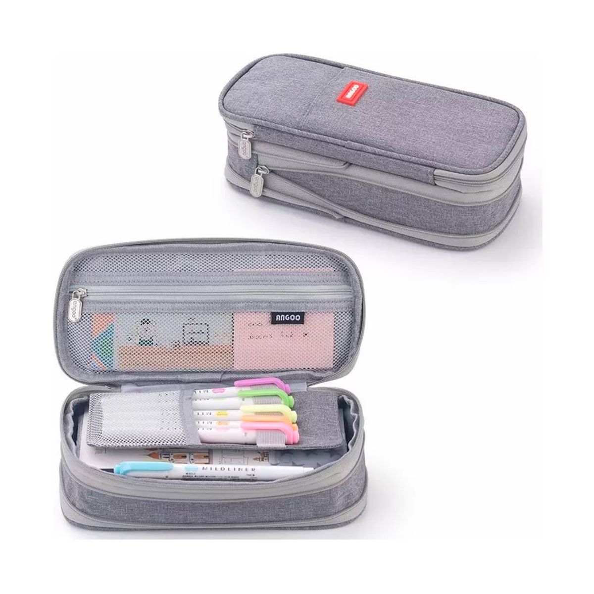 GENERICO - Estuche De Lápices De Gran Capacidad Gris