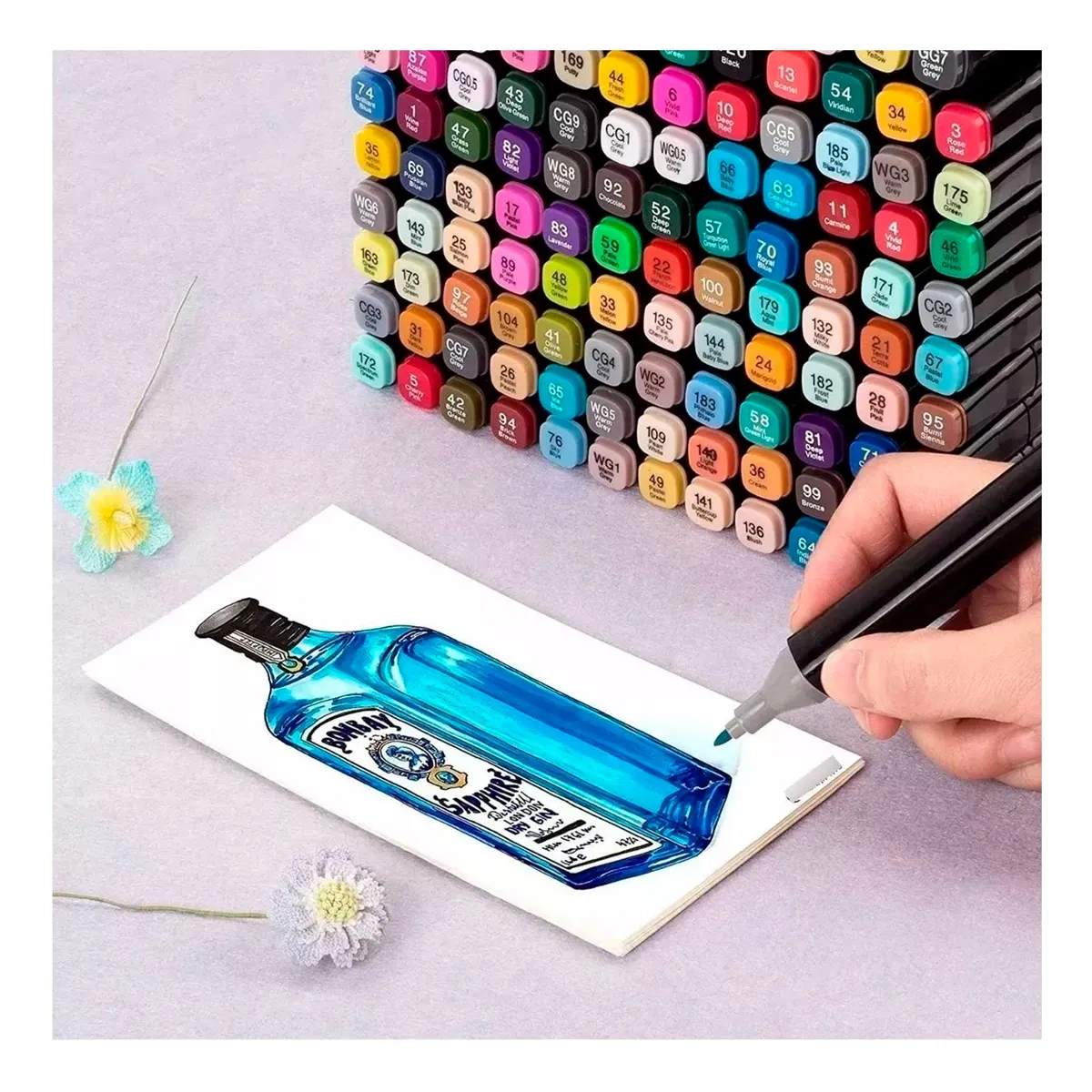 GENERICO - Set De 168 Plumones Doble Punta Para Pintar