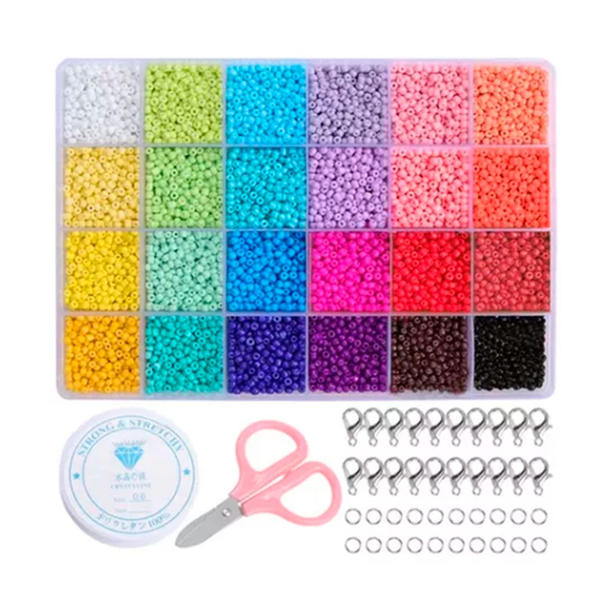 GENERICO - Kit Cuentas Mostacillas Para Hacer Pulseras