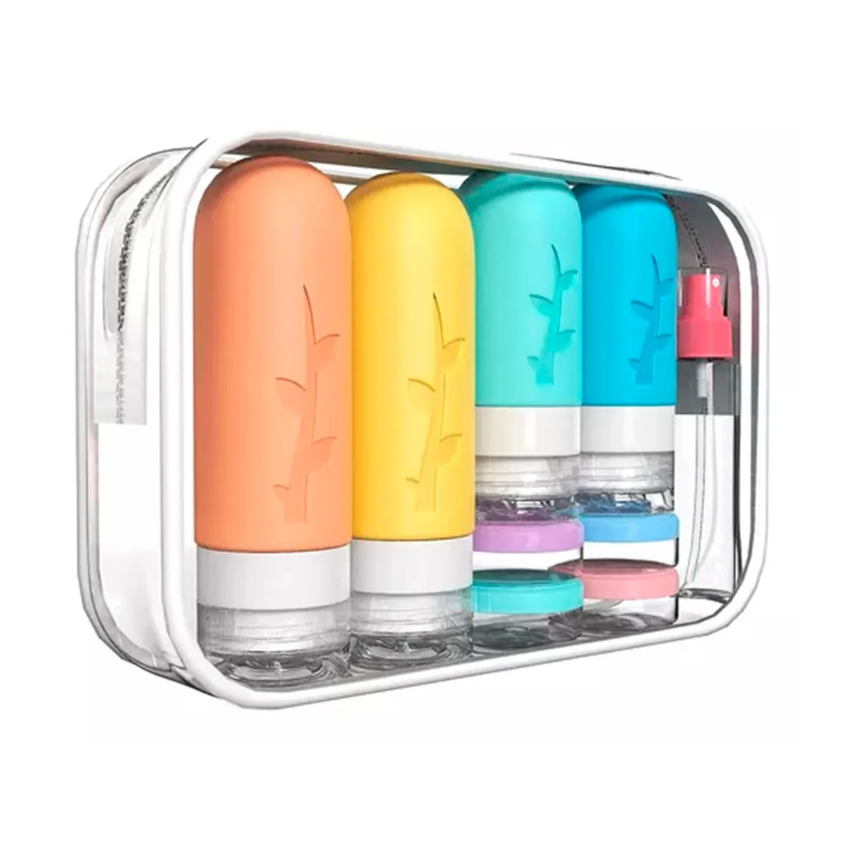 GENERICO - Set Botella De Viaje Dispensadora Contenedores