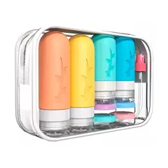 GENERICO - Set Botella De Viaje Dispensadora Contenedores.