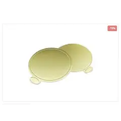 GENERICO - Base De Carton 50pcs-9cm Redonda Dorada