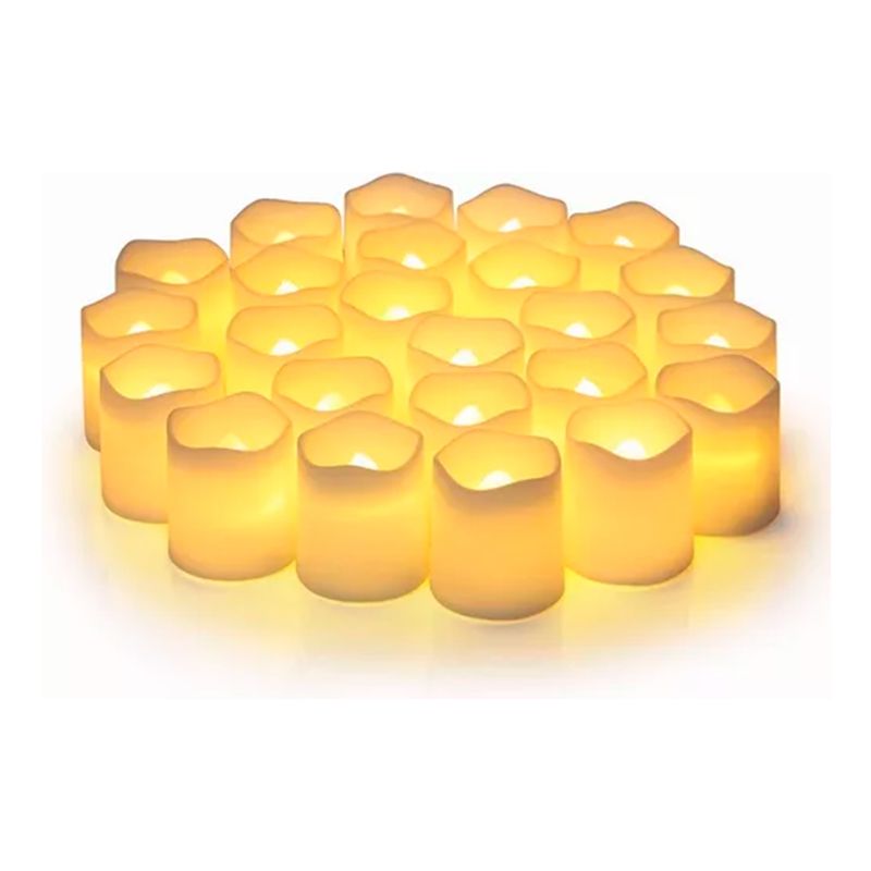 GENERICO - Pack 24 Mini Velas Led Con Efecto Llama Decorativas