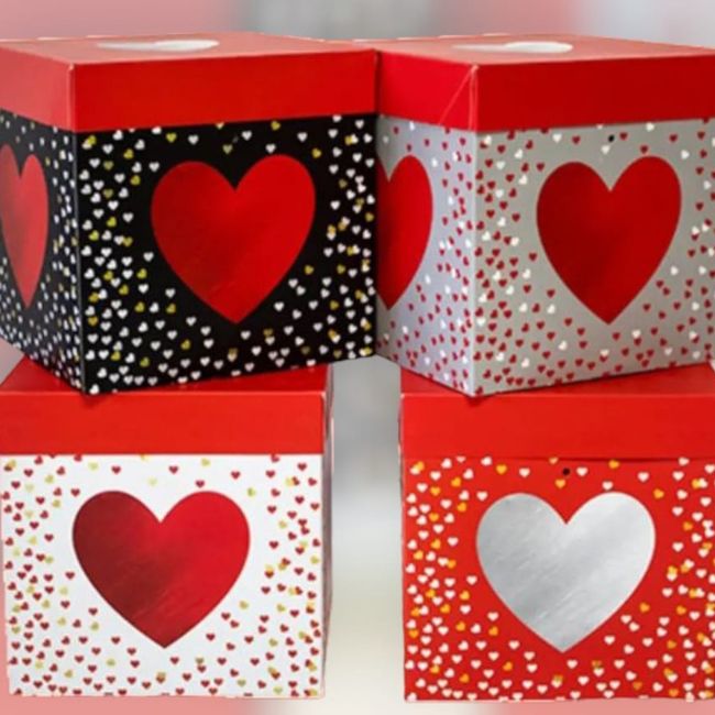 OEM - Caja De Plegable Para Regalo 22x22cm Corazones