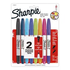 SHARPIE - Marcadores 8 Colores Doble Punta Fina Y Ultra Fina