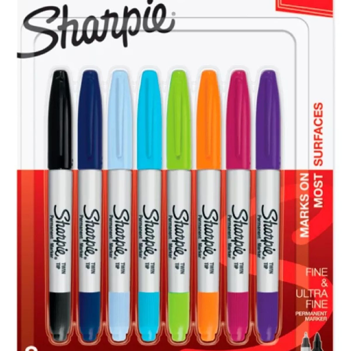 SHARPIE - Marcadores Sharpie 8 Colores Doble Punta Fina Y Ultra Fina
