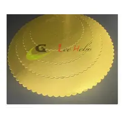 GENERICO - Base De Carton CJuego 4pcs Dorada Reposteria