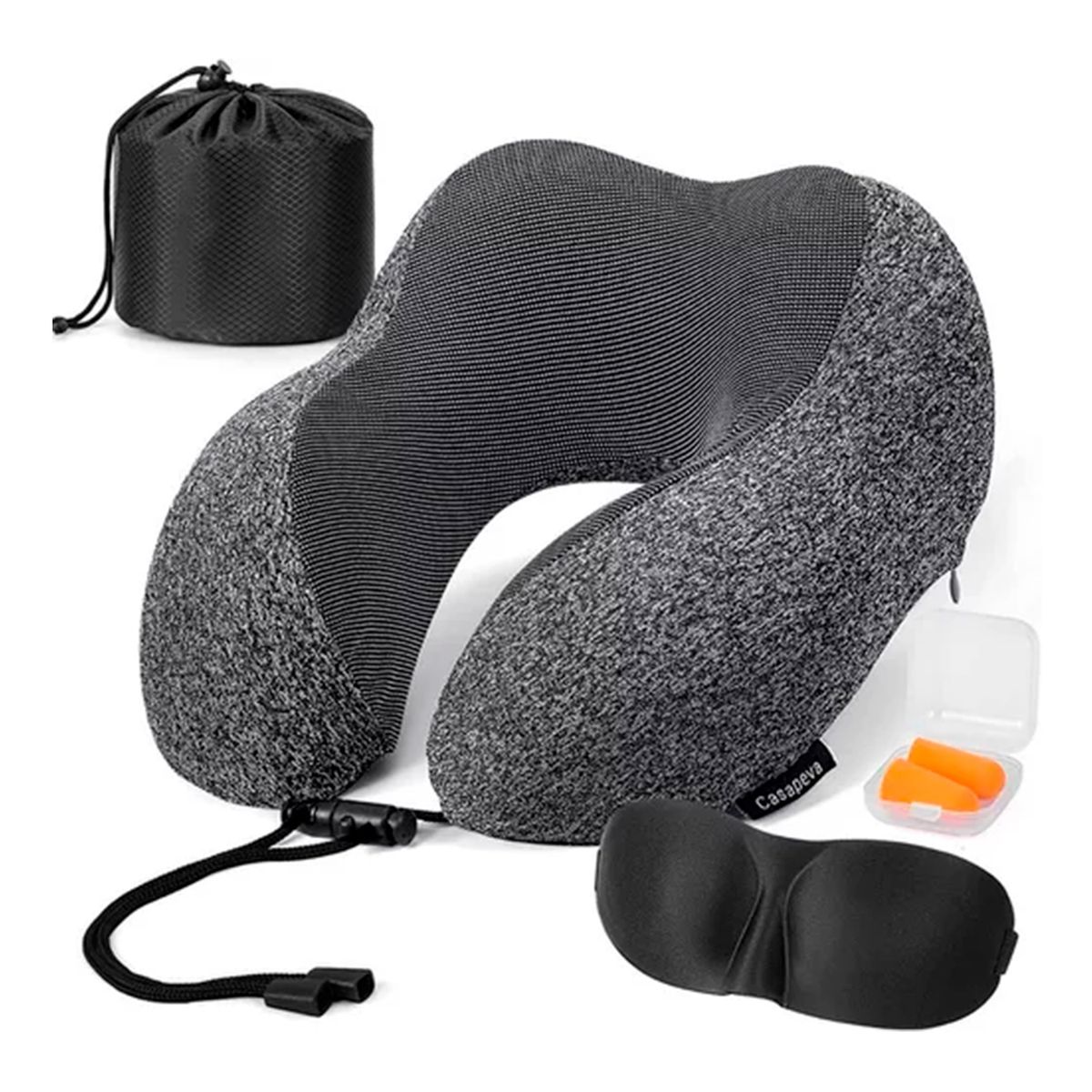 GENERICO - Almohada Viscoelastica Para Viaje Cómodo Y Relajante Gris