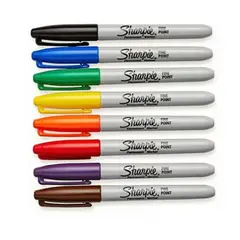SHARPIE - Marcadores 8 Colores Permanente Punta Fina Escolar