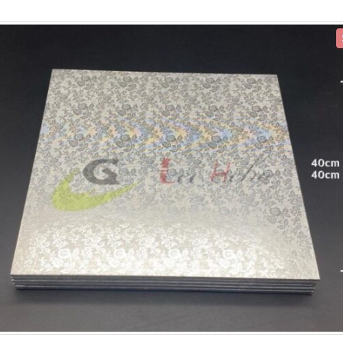 GENERICO - Base De Madera 40cm16in Cuadrada Plateada Reposteria