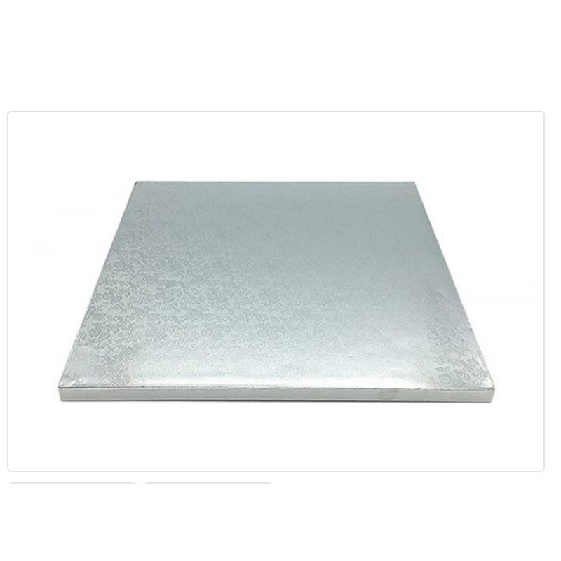GENERICO - Base De Plumavit PTorta 30cm12in Cuadrada Plateada