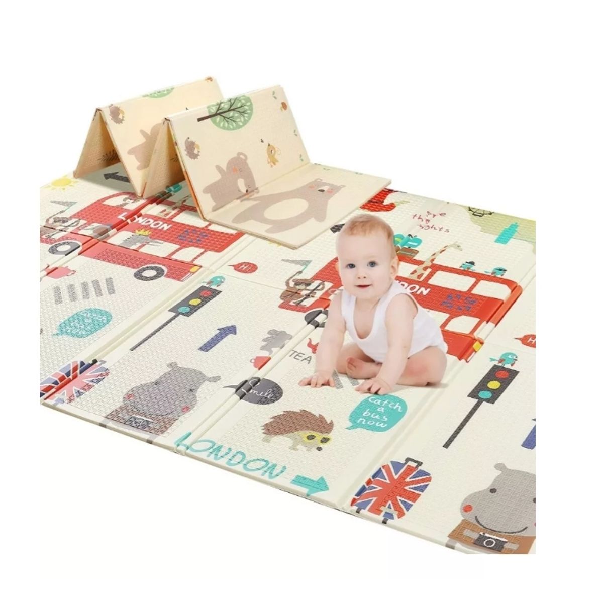 GENERICO - Alfombra Antigolpes Bebe Con Bolso 180x200 Modelos Surtidos