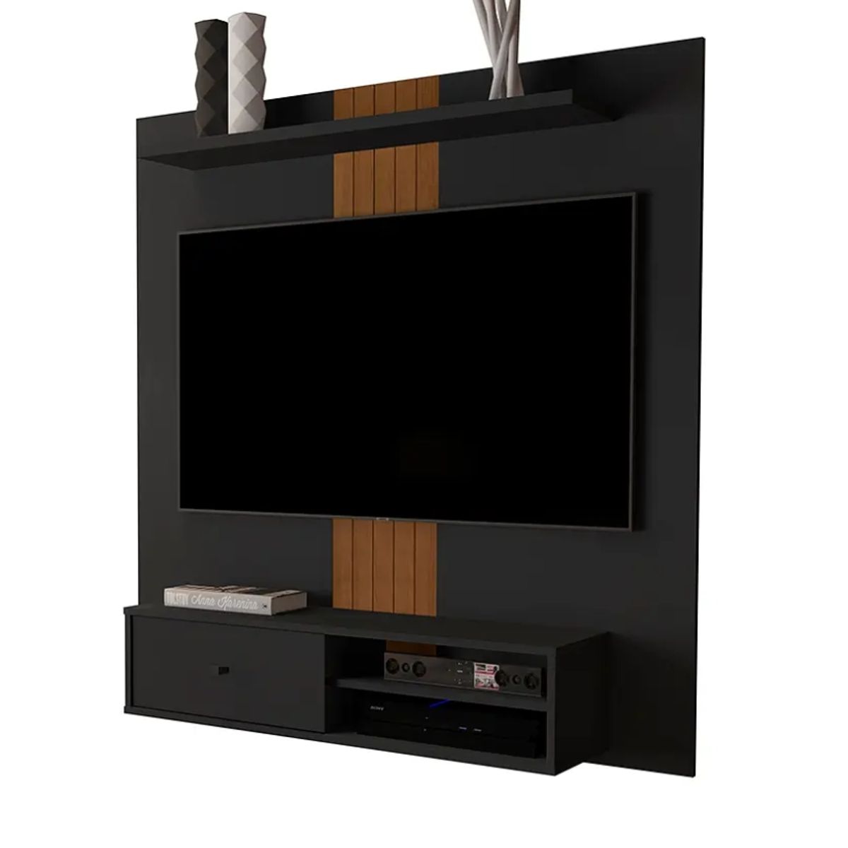 BE DESIGN - Rack Pared Be Negro Caramelo