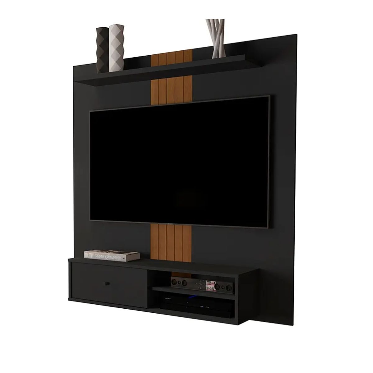 BE DESIGN - Rack Pared Be Negro Caramelo