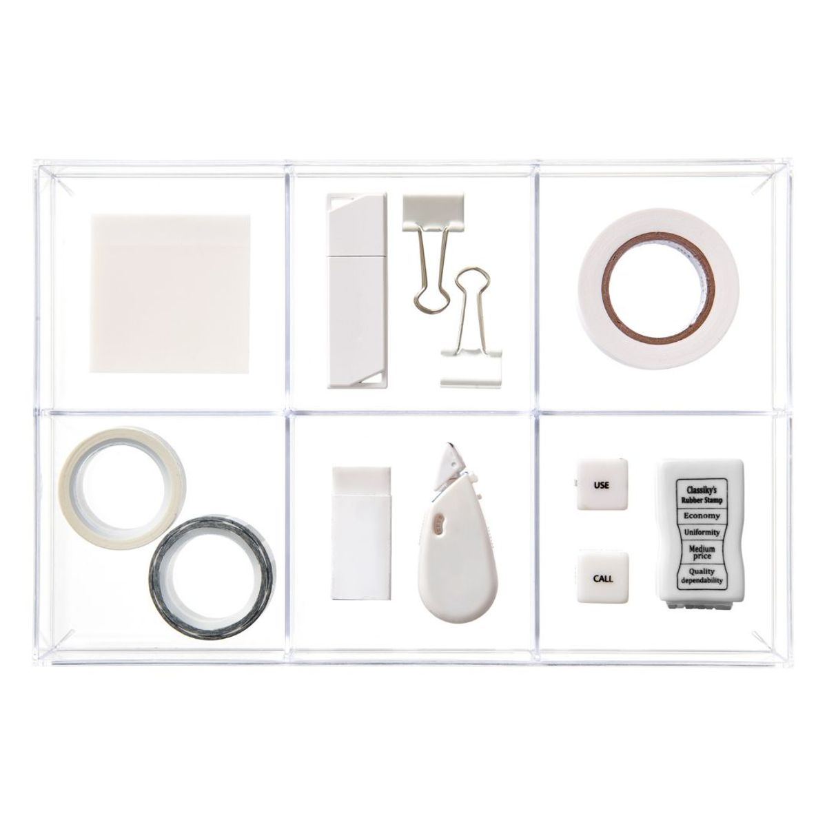 LIKE-IT - Caja organizadora Like It CB-T21 transparente con  6 divisiones. Fabricada en Japon