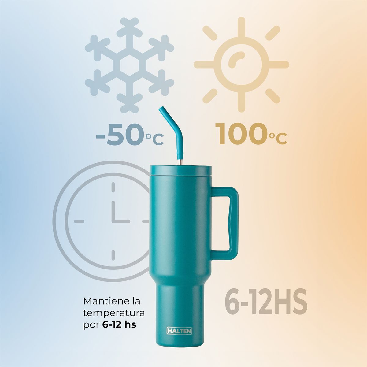 HALTEN - Vaso Térmico Quencher Mug 12lts con Bombilla