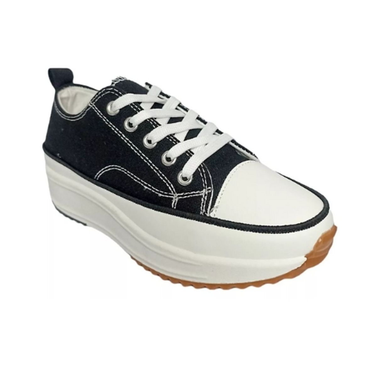 GENERICO - Zapatillas De Lona Con Plataforma Full Moda