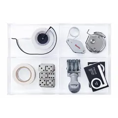 LIKE-IT - Organizador transparente Like It CB-T27 con 4 divisiones, modular y apilable, fabricado en Japón