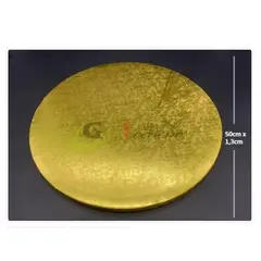 GENERICO - Base De Plumavit PTorta 50cm20in Redonda Dorada