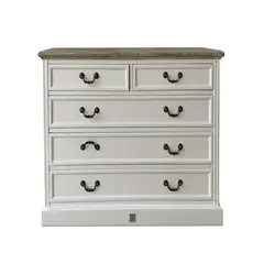 ECOMUSO - COMODA 5 CAJONES 80 CLASICO CUBIERTA ALBAYALDE EF17111