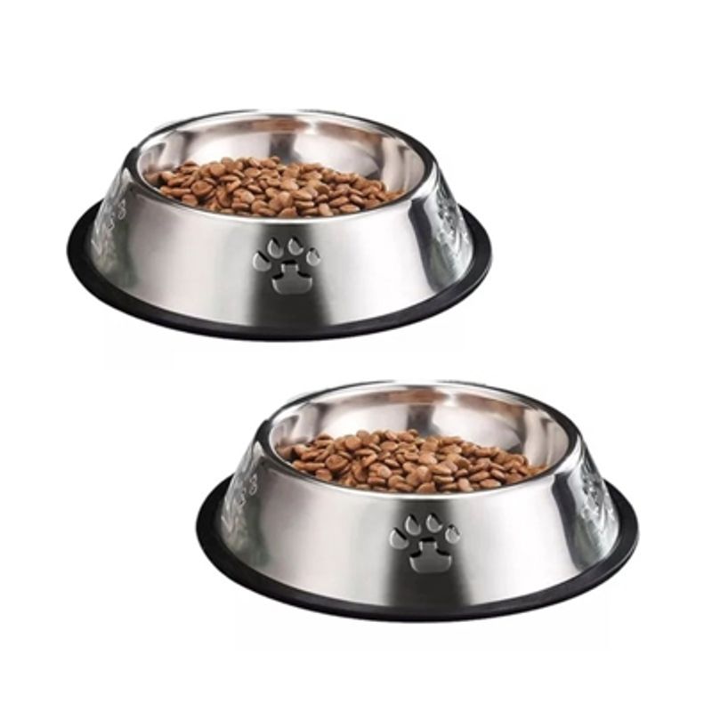 GENERICO - X2 Comedero Perro Platos Para Perros Gatos Mascotas 26cm