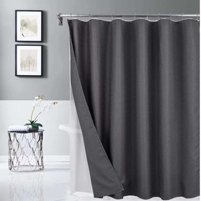 Imagen 2 del producto Cortina Baño Ducha Impermeable Con Iman y Forro - Gris
