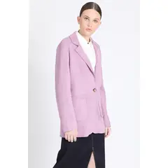 LIOLA - Blazer Semi Recto Efecto Gamuza, Lila