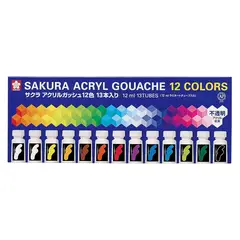 SAKURA - Set De 12 Acrílicos Gouache Tubos 12ml