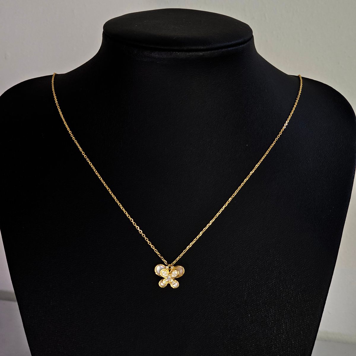 GENERICO - Collar Mariposita Cadena Plata Fina 925 Bañado En Oro 18k