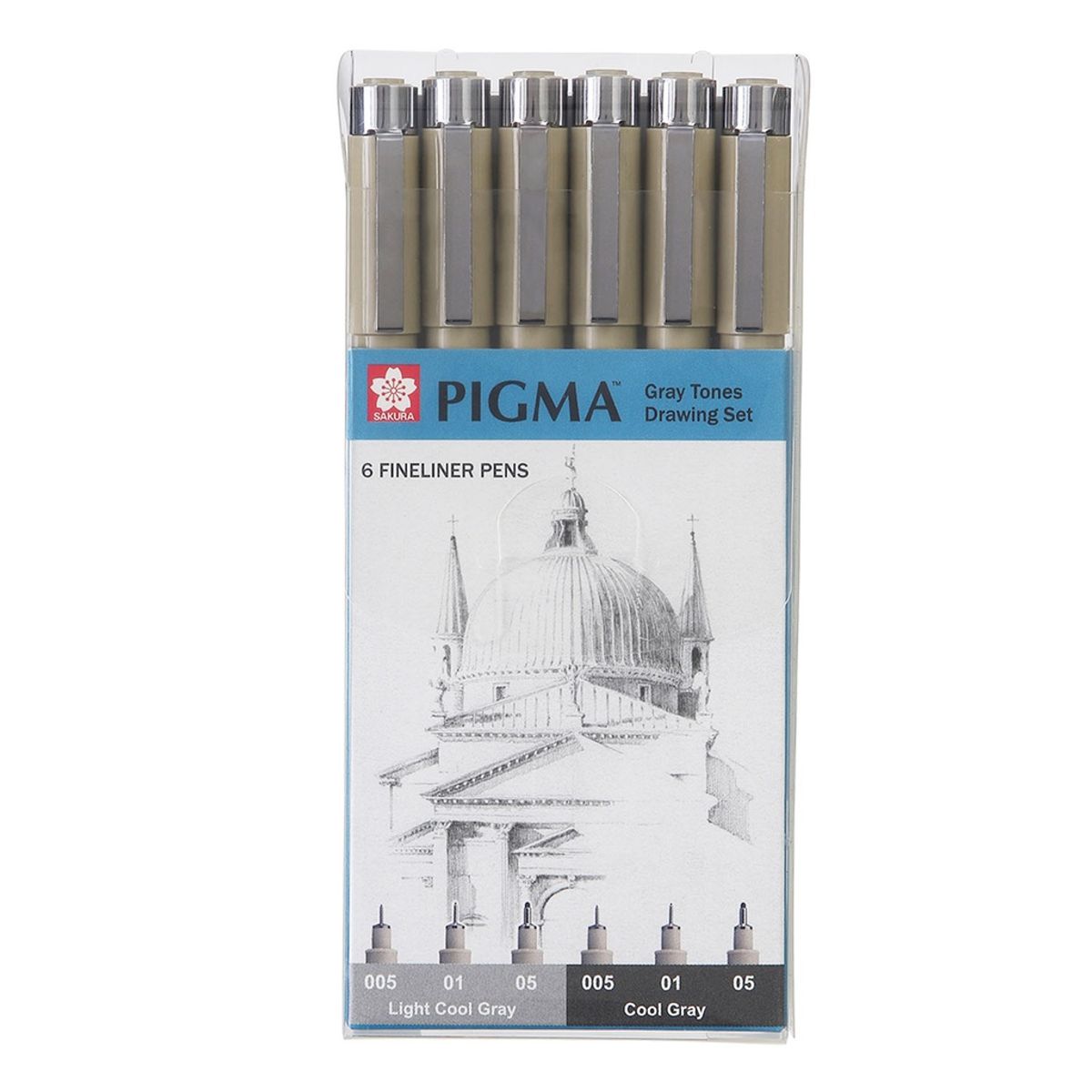 SAKURA - Set de Tiralínea Pigma Micron Sakura 6 Grises Frios