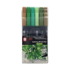 SAKURA - Set Plumones Acuarelables Koi 6 Colores Naturaleza