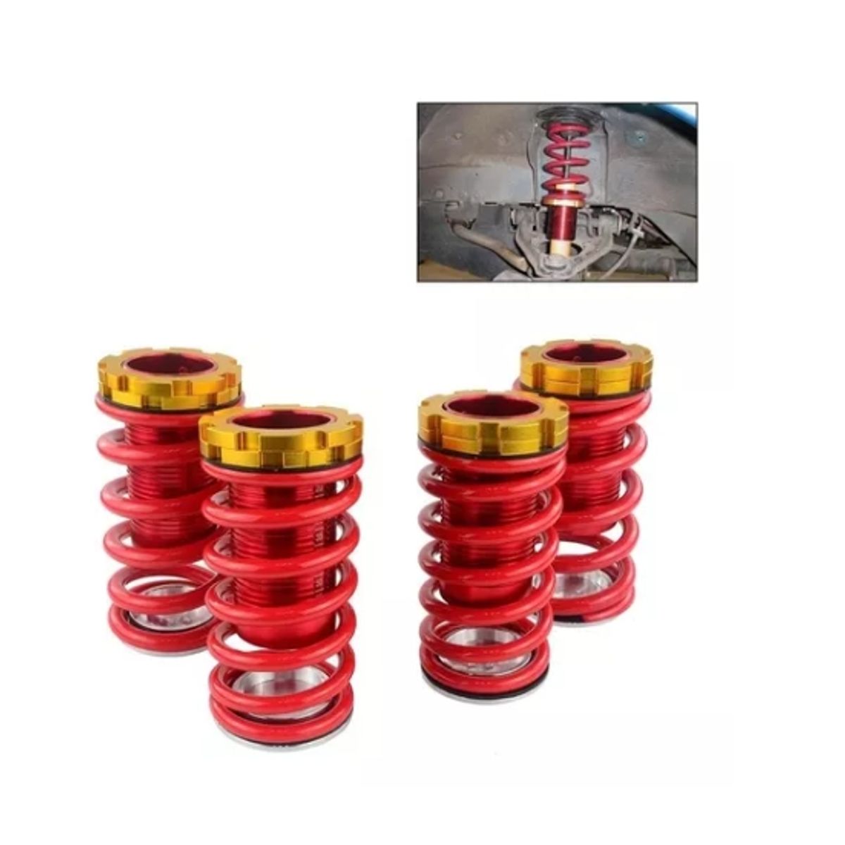 ESHOPANGIE - Kit Coilover Universal Suspensión Regulable Auto 4 Unidades