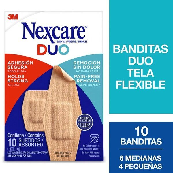 Duo Parche Remocion Sin Dolor Tamano Surtido 10 Unidades