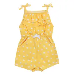 TEDMIMAK - Enterito de algodón para bebé niña Amarillo Coquette