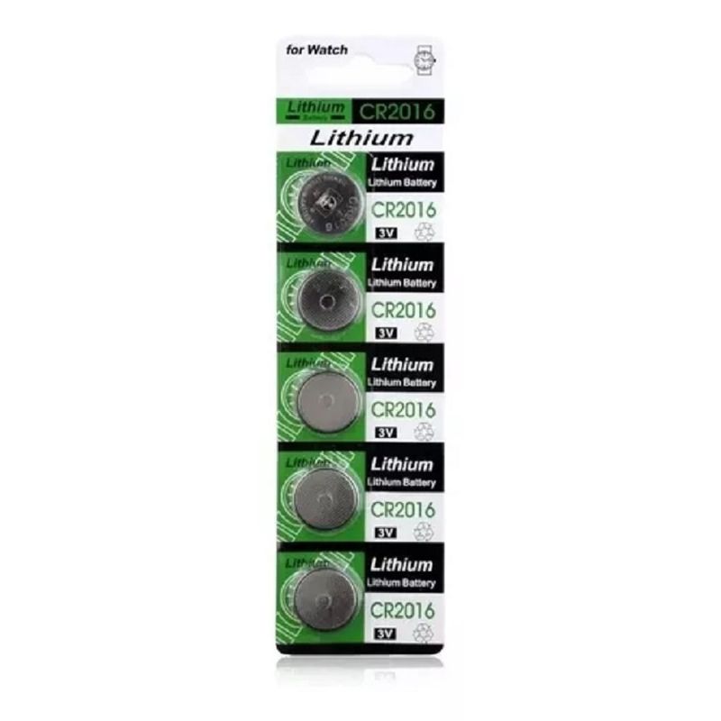 GENERICO - Pack 5 Pilas Micro Litio Bateria Boton Cr2016 3v / 004008