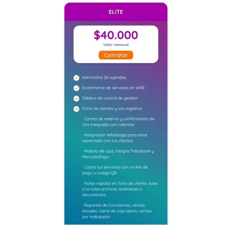 GENERICO - Agenda web Plan Elite  (20 agendas)