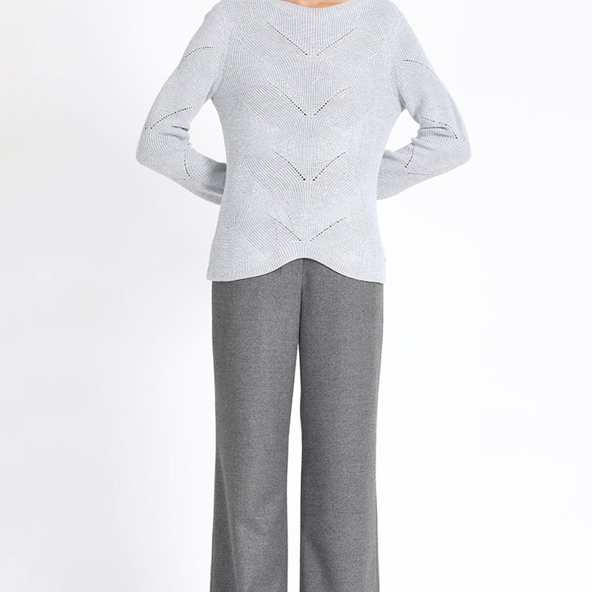 LIOLA - Tejido Punto Fantasia Strass, Gris Liola