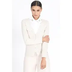 LIOLA - Cardigan Tejido Punto Remaches, Crudo