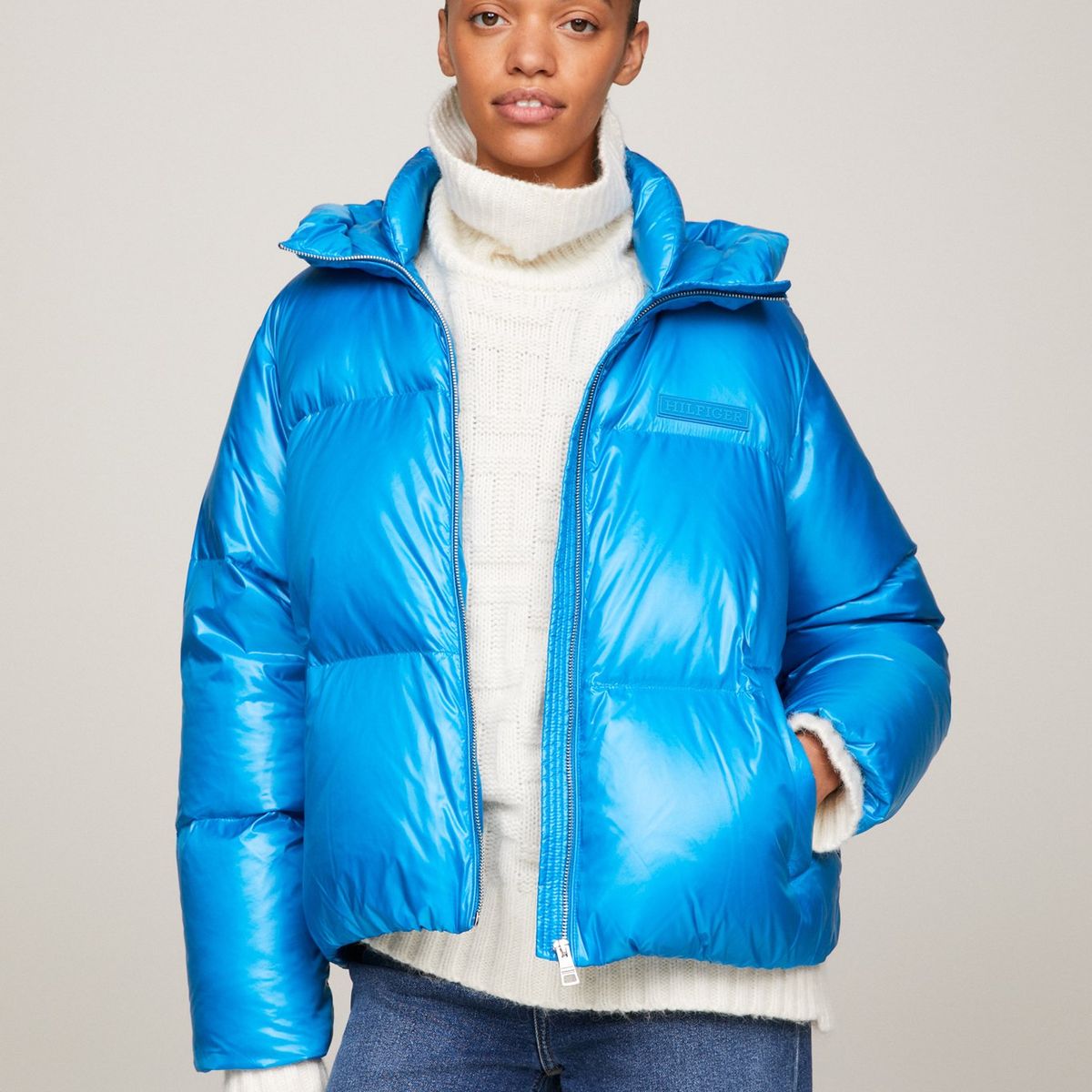 TOMMY HILFIGER - Parka Acolchada New York Con Plumón Azul Tommy Hilfiger