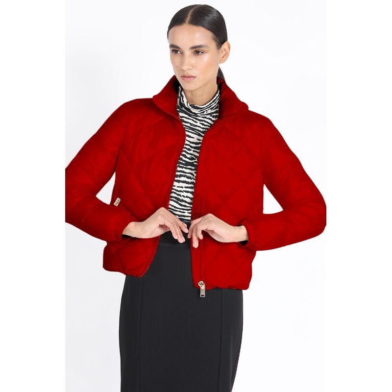 LIOLA - Parka Corta Tipo Bomber, Rojo Liola