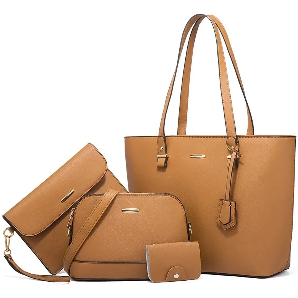 EVERSO - Set 4 Bolsa Hombro Cuero Gran Capacidad Damas Bolsa Mensajer