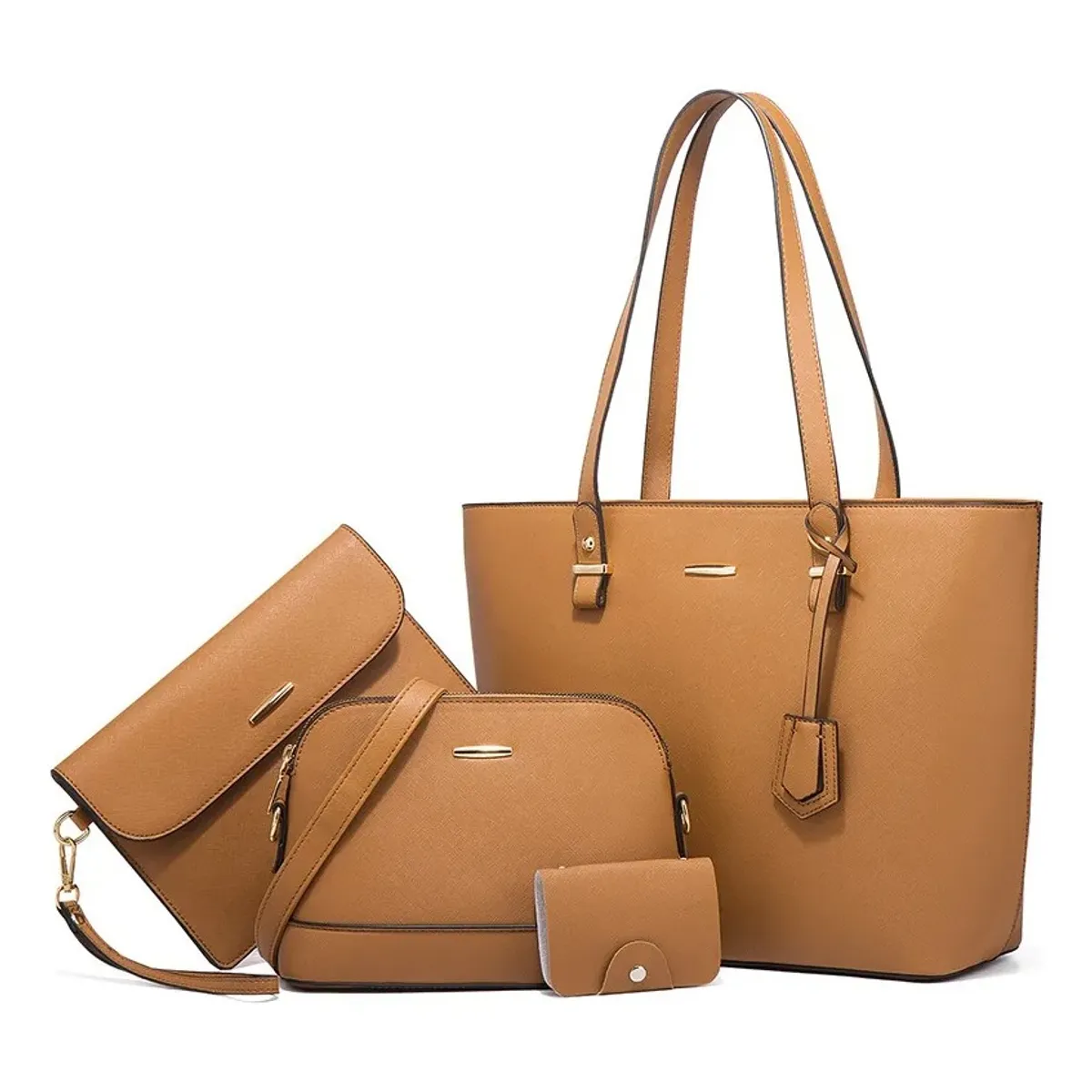 EVERSO - Set 4 Bolsa Hombro Cuero Gran Capacidad Damas Bolsa Mensajer