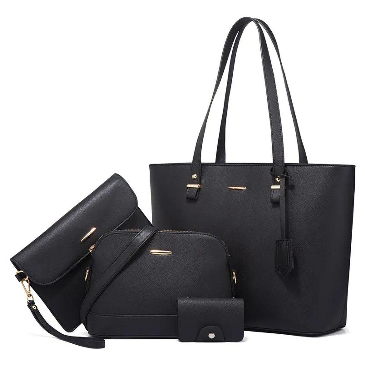 EVERSO - Set 4 Bolsa Hombro Cuero Gran Capacidad Damas Bolsa Mensajer