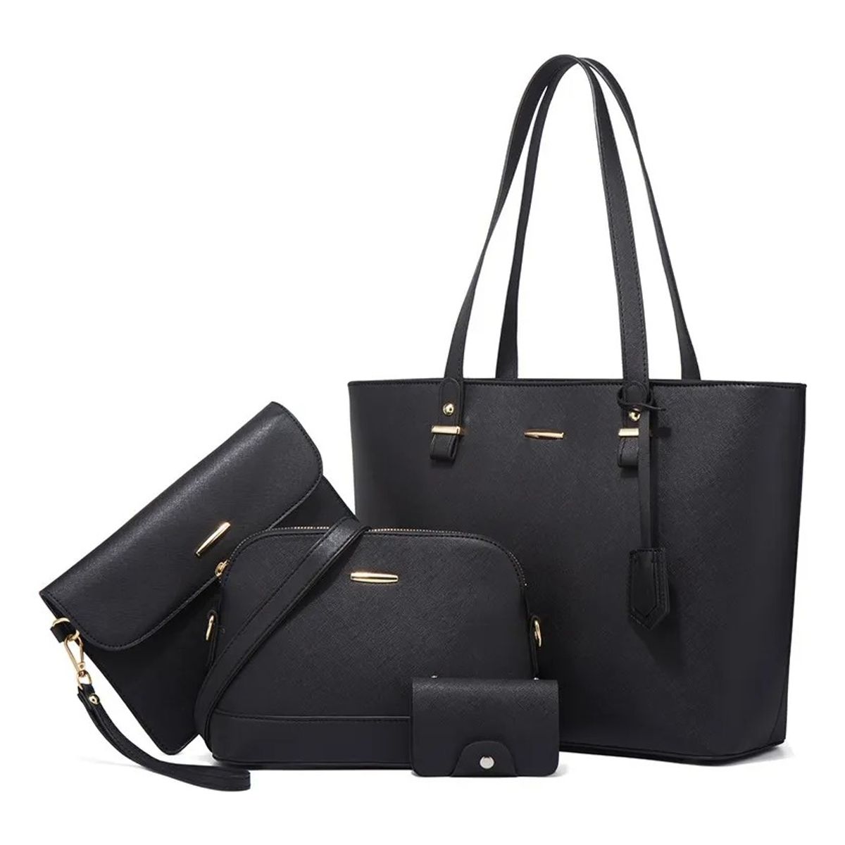 EVERSO - Set 4 Bolsa Hombro Cuero Gran Capacidad Damas Bolsa Mensajer