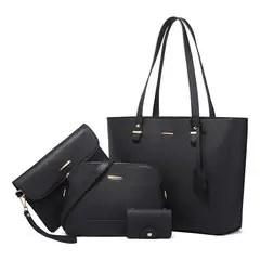 EVERSO - Set De 4 Cartera Bolso Monedero Estuche Neceser Tarjetero Para Mujer