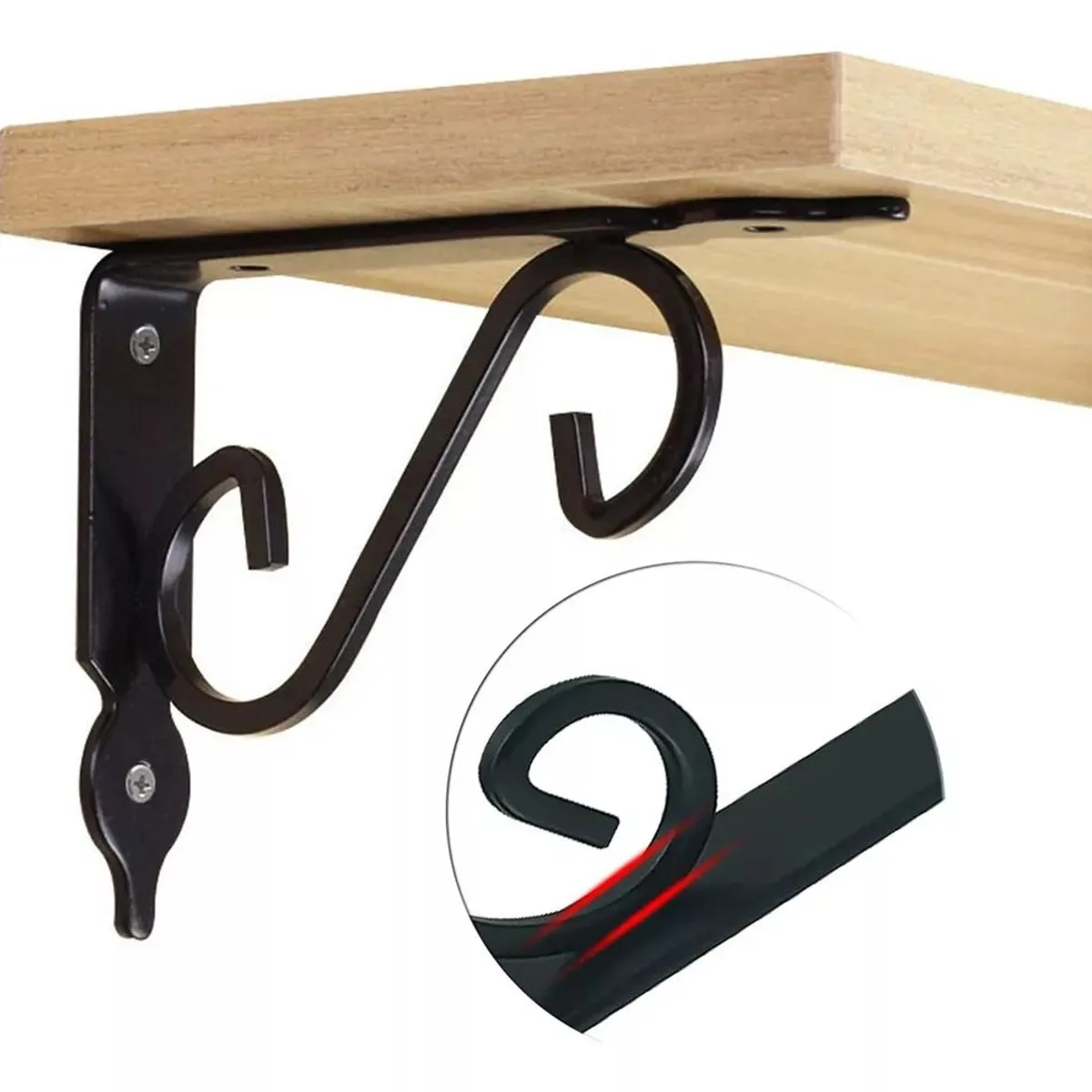 KUANGYE - 2x Escuadras Repisa Fierro Forjado Tamaño 19x14cm