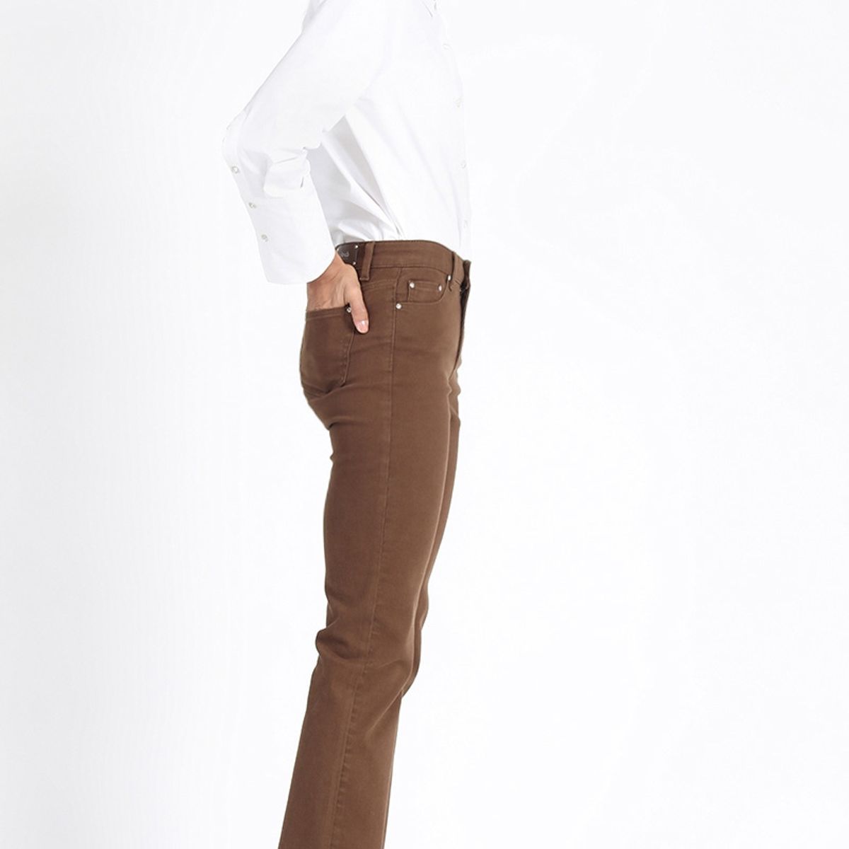 LIOLA - Pantalon Slim, Tiro Medio, Camel Liola